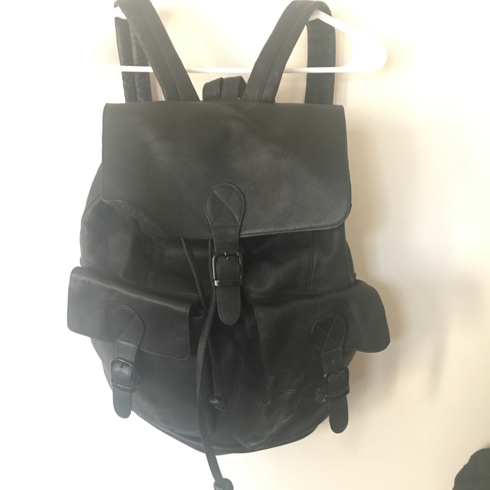 Black Leather Backpack